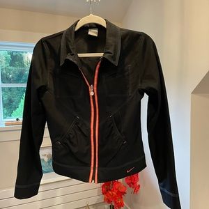 Nike lightweight black jacket with orange trim